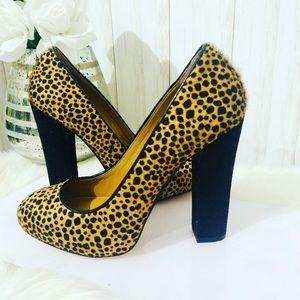 Ann Taylor Calf Hair Animal Print Pumps Size 6